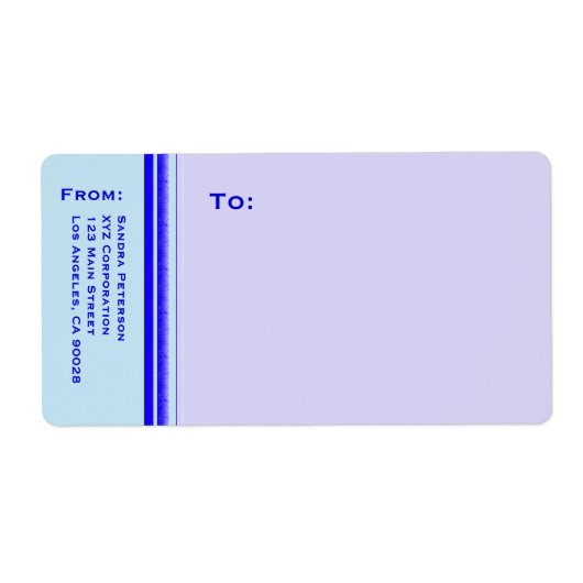 Heldere blauwe streep voor professionele pastelbed etiket (Voorkant)