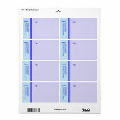 Heldere blauwe streep voor professionele pastelbed etiket (Full Sheet)