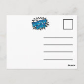 Heldere blauwe striptekst - Happy Birthday Briefkaart (Achterkant)