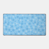 Heldere blauwe tinten met stippen in retro sixties bureaumat (Voorkant)