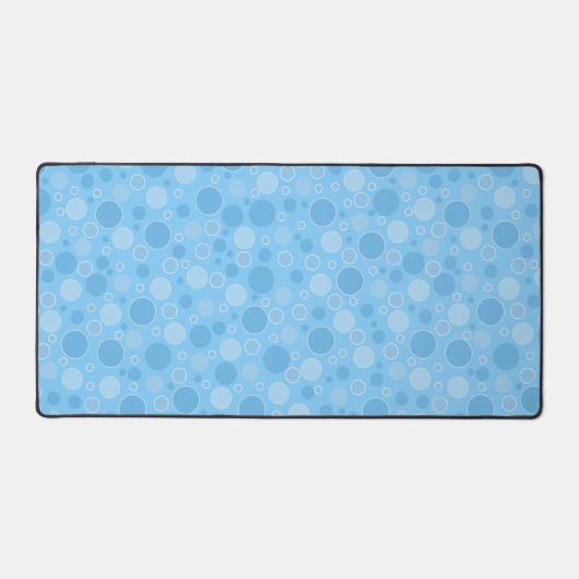 Heldere blauwe tinten met stippen in retro sixties bureaumat (Voorkant)