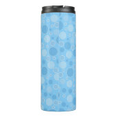 Heldere blauwe tinten met stippen in retro sixties thermosbeker (Achterkant)