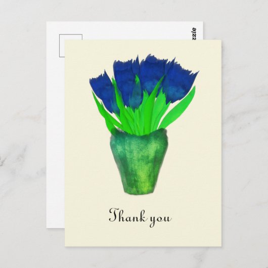 Heldere Blauwe Tulpen Hartelijk dank Briefkaart (Voorkant / Achterkant)