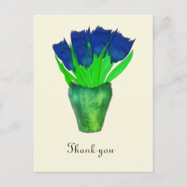 Heldere Blauwe Tulpen Hartelijk dank Briefkaart