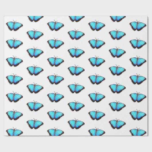  heldere, blauwe vlinderbloemschroot cadeaupapier (Vlak)