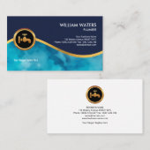 Heldere blauwe watertoevoergolf-plukker visitekaartje (Voorkant / Achterkant)