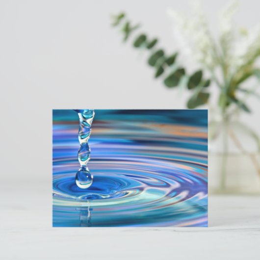 Heldere blauwe watervallen die stromen briefkaart (Staand voorkant)