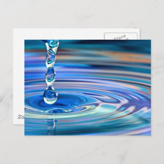 Heldere blauwe watervallen die stromen briefkaart (Voorkant / Achterkant)