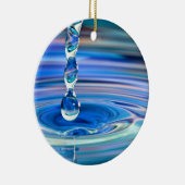 Heldere blauwe watervallen die stromen keramisch ornament (Rechts)