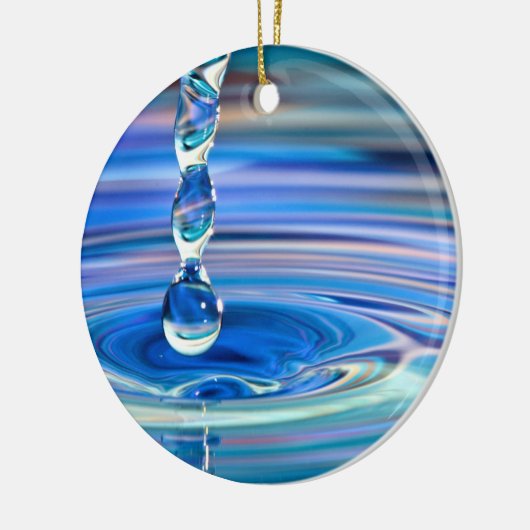 Heldere blauwe watervallen die stromen keramisch ornament (Links)