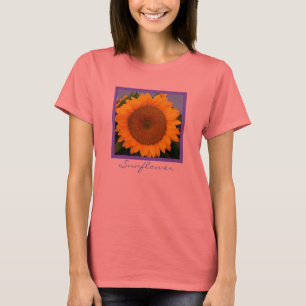 Heldere blauwe zonnebloem t-shirt