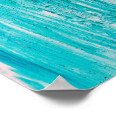 Heldere Blauwgroen gebundelde penseelstreken op pa Poster (Hoek)