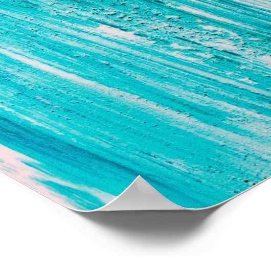 Heldere Blauwgroen gebundelde penseelstreken op pa Poster (Hoek)