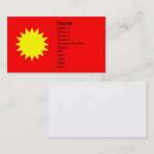 Heldere Blazende Gele Zon op Rode Achtergrond Zonn Visitekaartje (Voorkant / Achterkant)