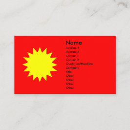 Heldere Blazende Gele Zon op Rode Achtergrond Zonn Visitekaartje