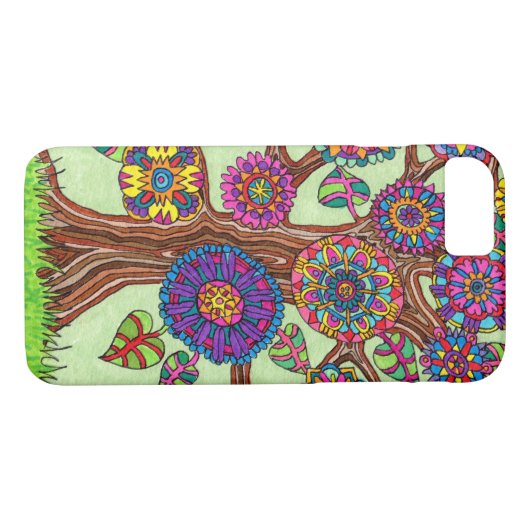 Heldere bloeiende levensstructuur Case-Mate iPhone case (Achterkant (Horizontaal))