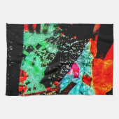 Heldere bloem abstracte keukenhanddoeken, Kalme he Theedoek (Horizontaal)