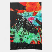 Heldere bloem abstracte keukenhanddoeken, Kalme he Theedoek (Verticaal)