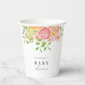 Heldere bloem en citrusbaby shower papieren bekers (Voorkant)