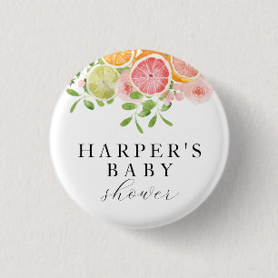 Heldere bloem en citrusbaby shower ronde button 3,2 cm