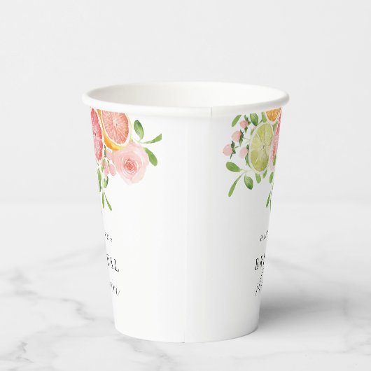 Heldere bloem en citrusvrijgezellenfeest papieren bekers (Rechts)