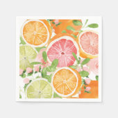 Heldere bloem en citrusvrijgezellenfeest servet (Voorkant)
