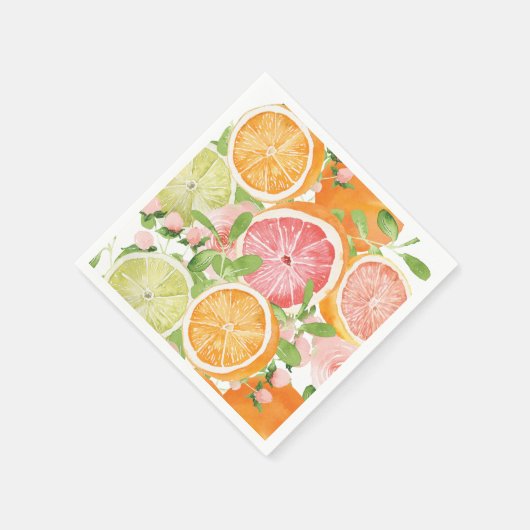 Heldere bloem en citrusvrijgezellenfeest servet (Hoek)