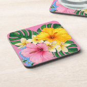 Heldere bloemen bier onderzetter (Linkerzijde)