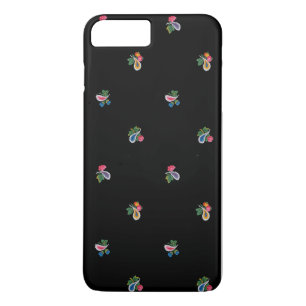 Heldere bloemen, bladeren en paisleys zwart Case-Mate iPhone case