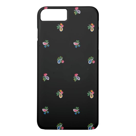 Heldere bloemen, bladeren en paisleys zwart Case-Mate iPhone case (Achterkant)