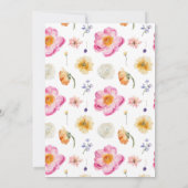 Heldere Bloemen Botanische Moderne Elegante Huweli Kaart (Achterkant)