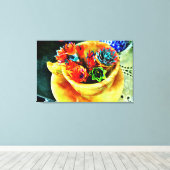 Heldere bloemen canvas afdruk (Insitu (Houten vloer))