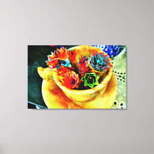Heldere bloemen canvas afdruk