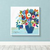 Heldere bloemen canvas afdruk (Insitu (Houten vloer))