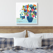 Heldere bloemen canvas afdruk (Insitu (Slaapkamer))