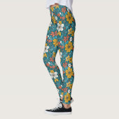 Heldere bloemen, donkere achtergrond leggings (Links)