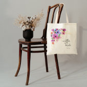 Heldere bloemen en goudmoeder van de bride tote bag