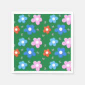 Heldere bloemen en vlinders servet (Voorkant)