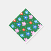 Heldere bloemen en vlinders servet (Hoek)