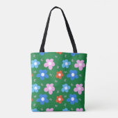Heldere bloemen en vlinders tote bag (Achterkant)