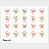 Heldere bloemen Floral Bouquet - Dank je wel! Ronde Sticker (Vel)