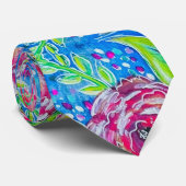 Heldere bloemen gespiegeld stropdas (Opgerold)