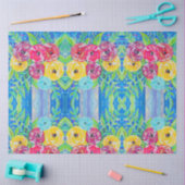 Heldere bloemen gespiegeld tissuepapier (Craft)