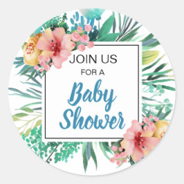 HELDERE BLOEMEN & GROEN RONDE STICKER