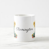 Heldere bloemen in laarzen koffiemok (Center)