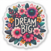 Heldere Bloemen Inspirerende Dromen In Levendige K Sticker (Voorkant)