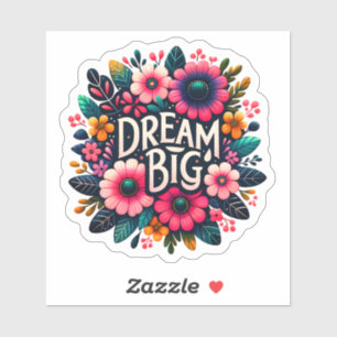 Heldere Bloemen Inspirerende Dromen In Levendige K Sticker