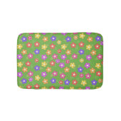 Heldere bloemen op groene bath Mat (Voorkant)