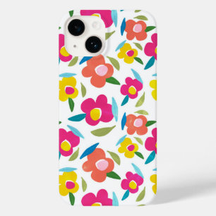 Heldere bloemen op wit Case-Mate iPhone 14 hoesje