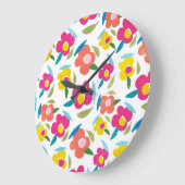 Heldere bloemen op wit grote klok (Hoek)